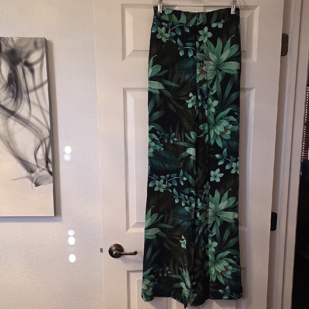 Zara Floral Green Pants